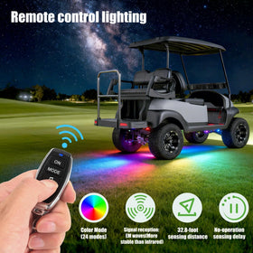 10L0L wireless remote with four buttons for easy mode switching and music sync