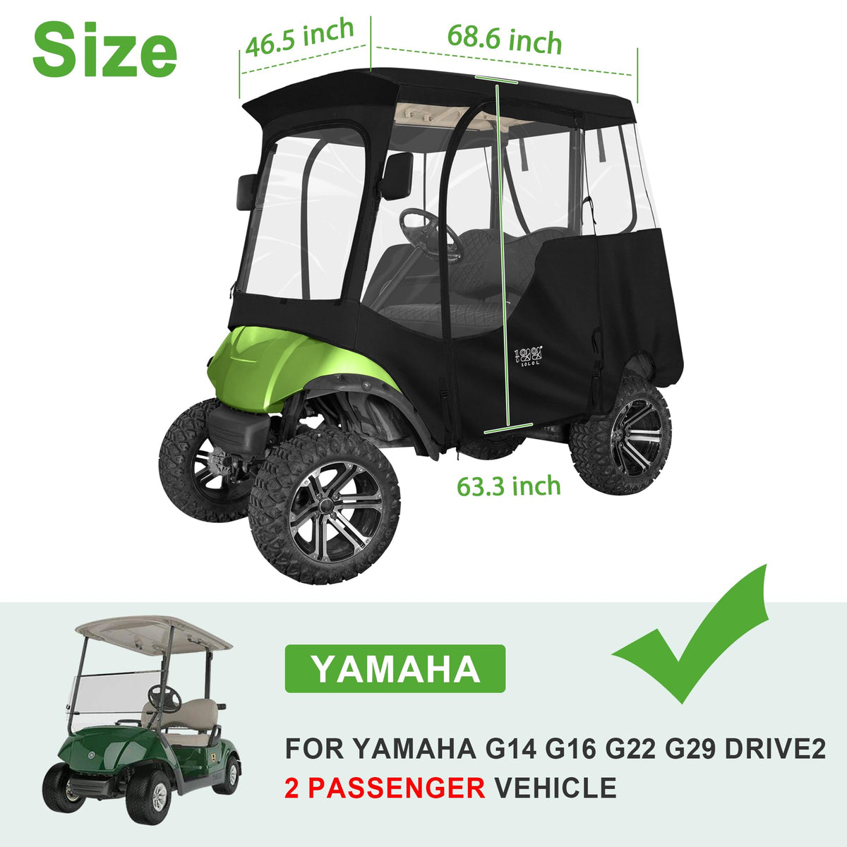 10L0L Yamaha 2P enclosure windshield roll-up for easy storage