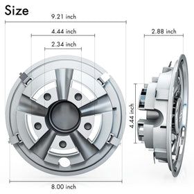 10L0L Yamaha 8-inch chrome wheel covers upgrade wheels with snap-on fit.