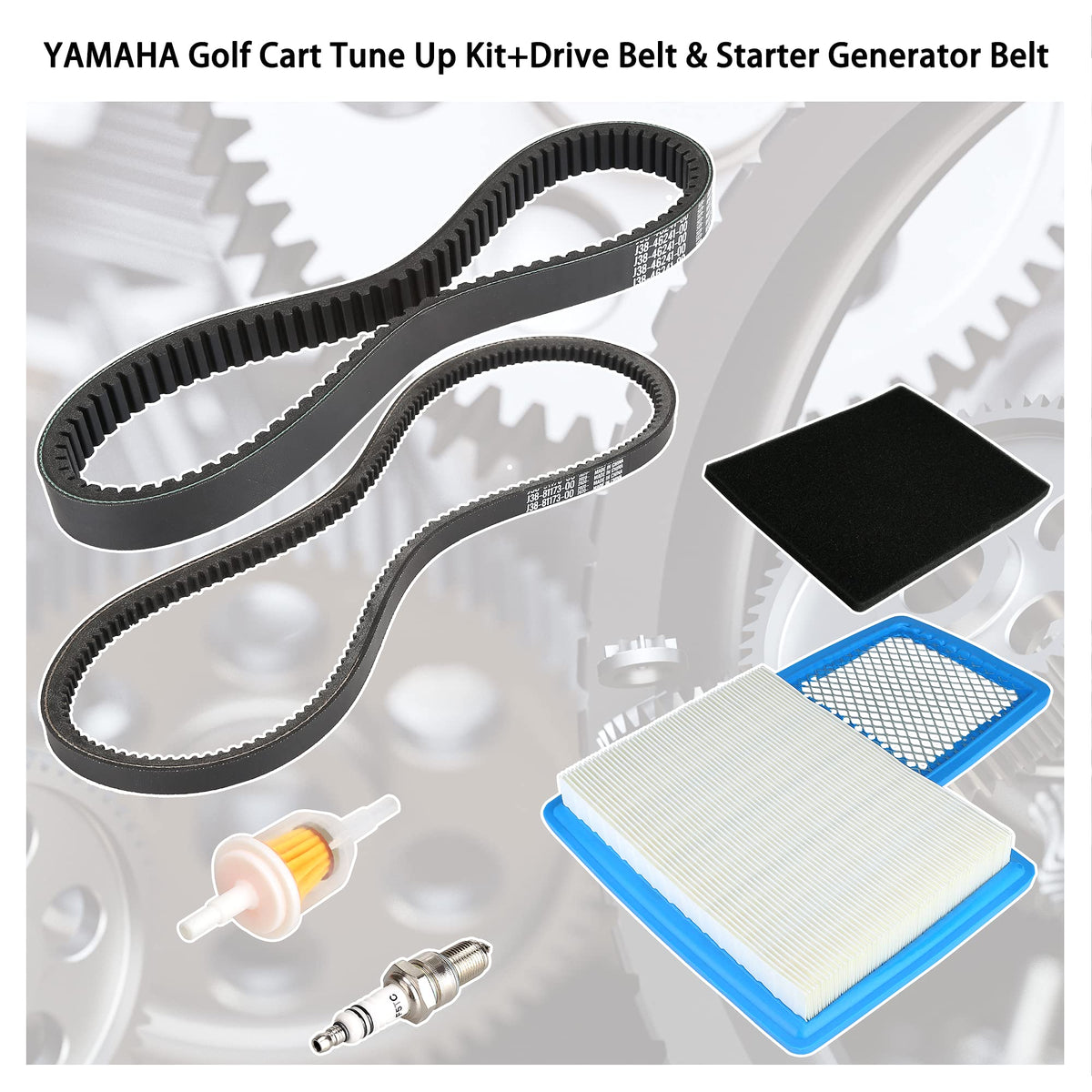10L0L Golf Cart Tune Up Kit packaging shot: contains all included items