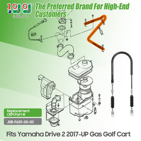 10L0L Yamaha Drive 2 gas model cable ensures precise accelerator control