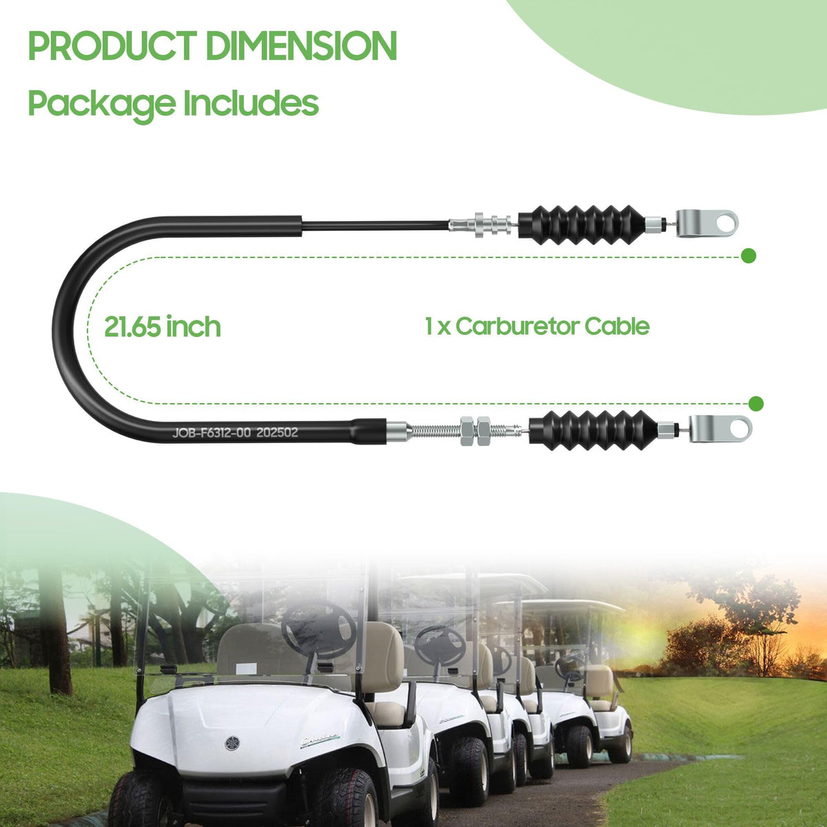 10L0L Yamaha Drive 2 gas model cable enhances fit and performance