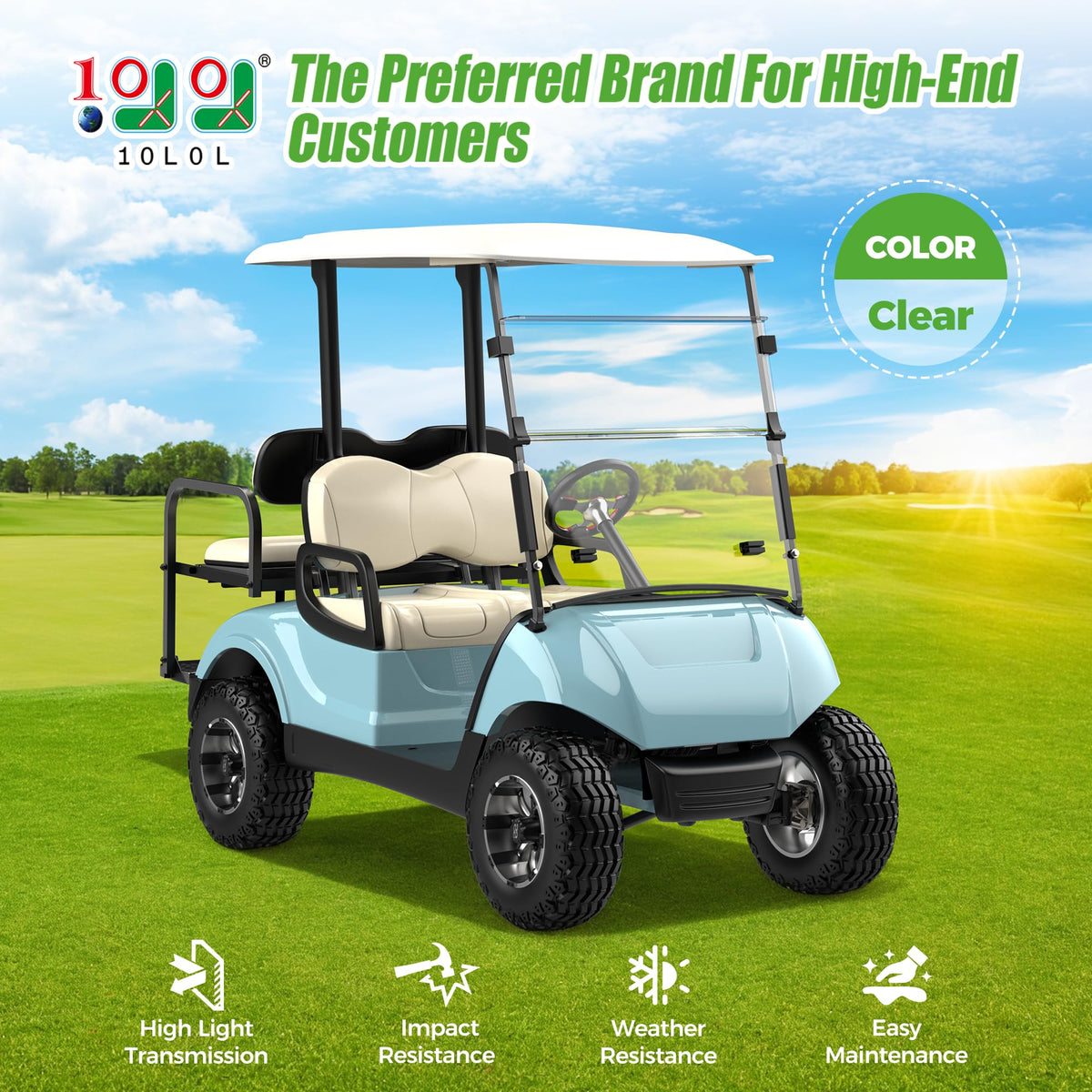10L0L Yamaha Drive 2 tinted windshield front view highlighting shade and visibility