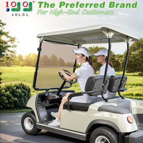Front view of the 10L0L windshield for Yamaha G22 demonstrates crisp, clear protection