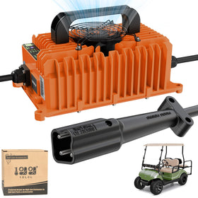 10L0L Yamaha G29 Drive charger with 3-pin leaf plug ensures reliable golf cart charging