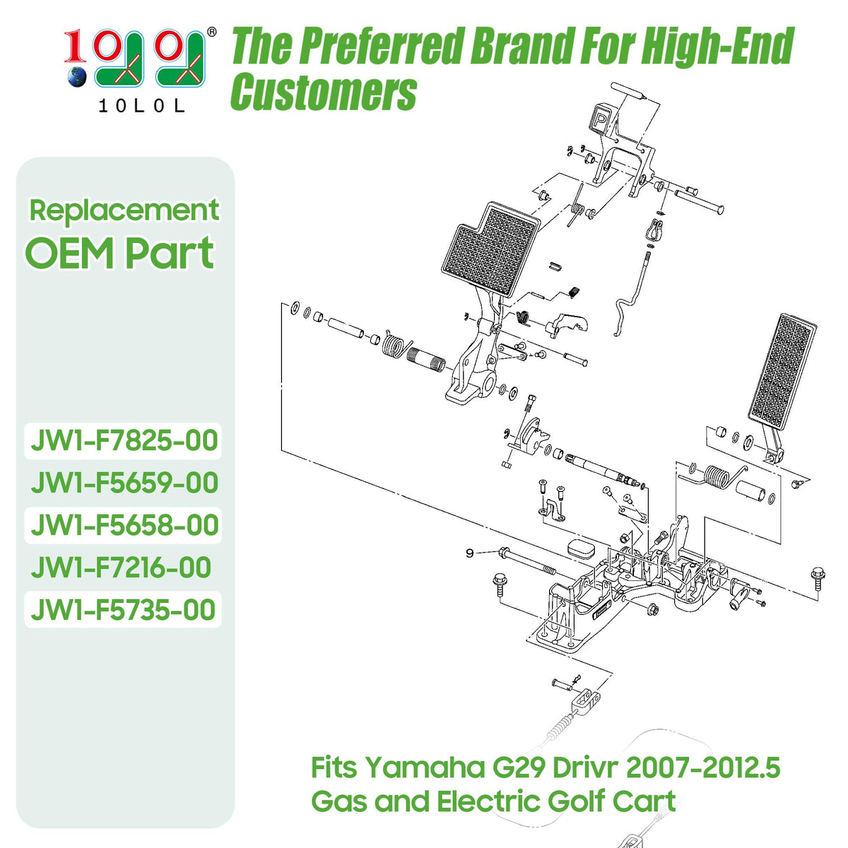10L0L Yamaha G29 Drivr spring return, consistent pedal feel