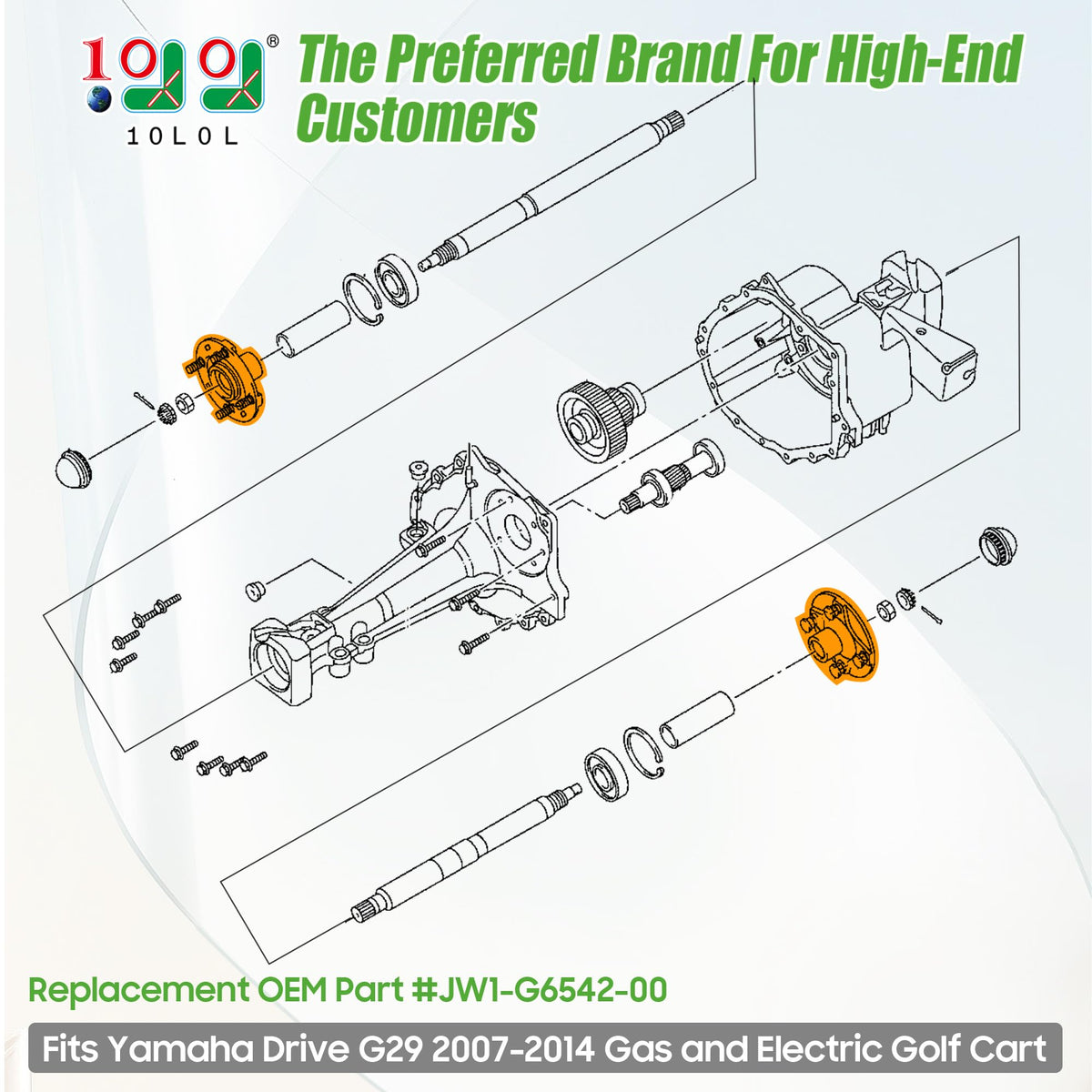 10L0L rear hub flange detail for Yamaha G29 demonstrates sturdy connection.