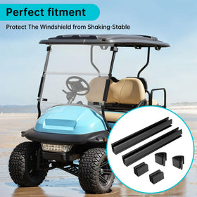10L0L Windshield Clip Kit for Yamaha G29 with 1-inch square tube fits securely