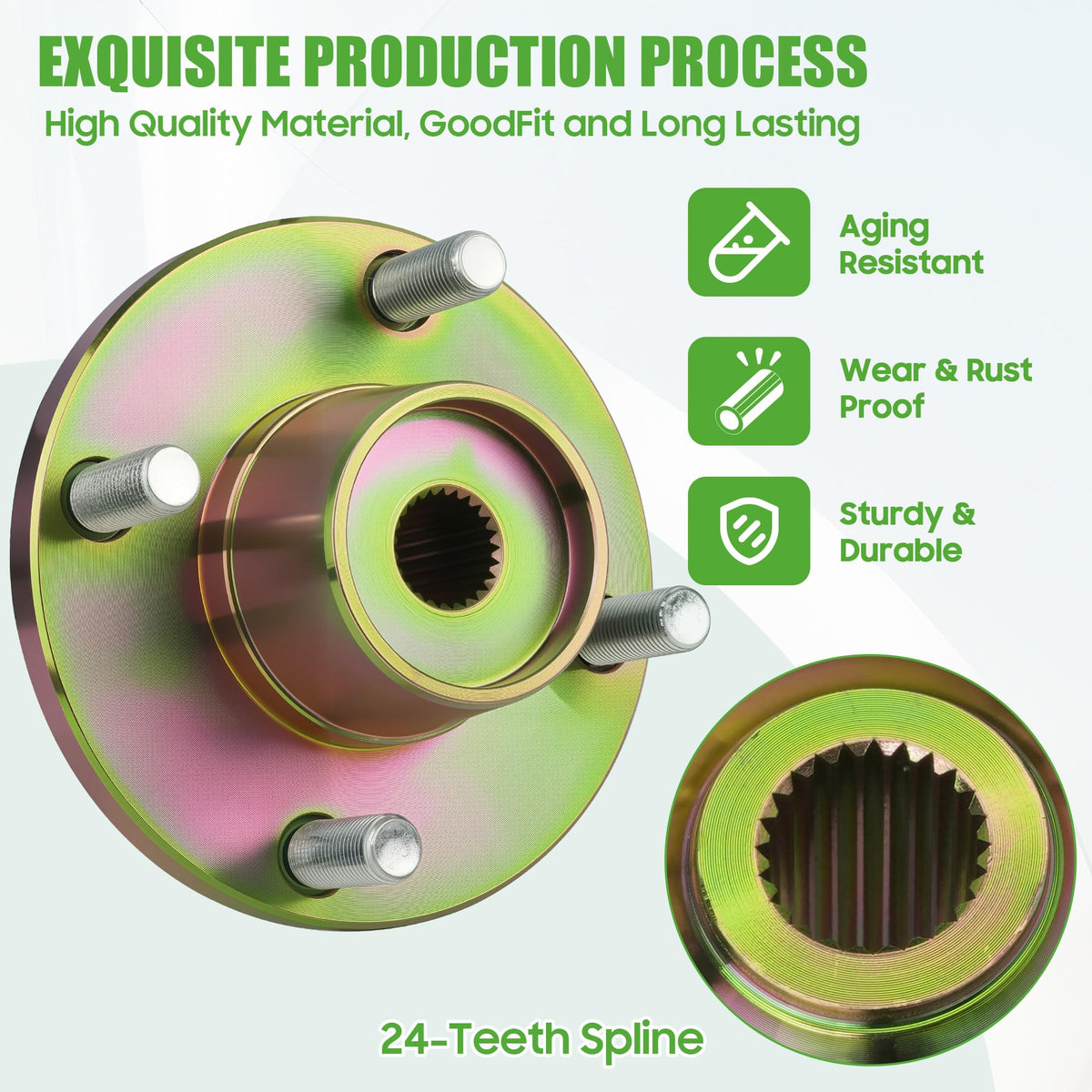 10L0L installation-ready rear hub for G8 and G9 Yamaha carts.