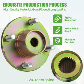 10L0L installation-ready rear hub for G8 and G9 Yamaha carts.