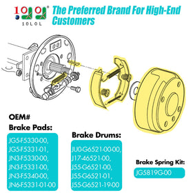10L0L Yamaha brake shoes for short-type setup, ideal for G19 and G22 maintenance.