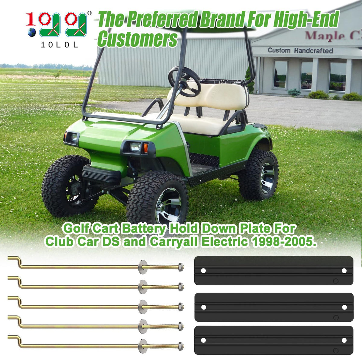 10L0L zinc plated J-bolt rods with nuts for secure fit