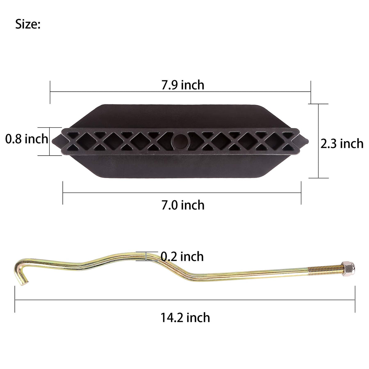 Zinc-plated rods from 10L0L hold-down kit for durability