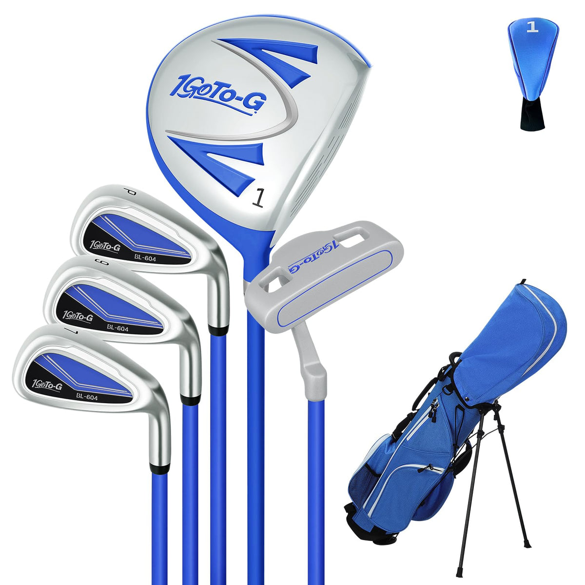 1GoTo-G driver wood with head cover for forgiving junior hits