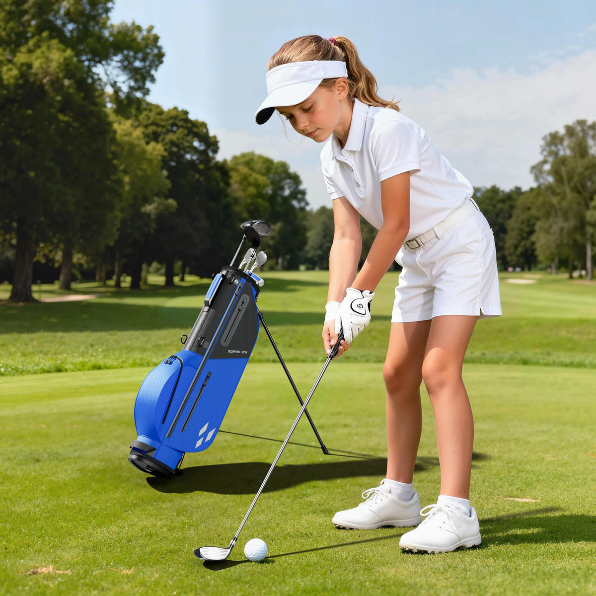 1GoTo-G Junior Golf Stand Bag lightweight 3 lbs easy to carry on the course