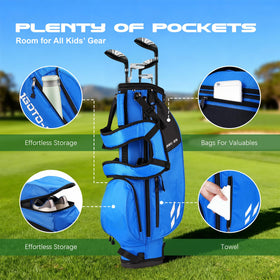 1GoTo-G Junior Golf Stand Bag rain hood protecting clubs in wet weather