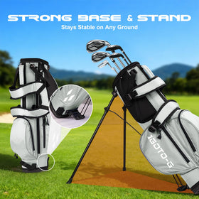 1GoTo-G junior golf stand bag rain hood protecting clubs in wet weather.