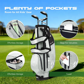 1GoTo-G junior golf stand bag adjustable straps for comfortable carrying.