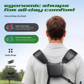 1GoTo-G lightweight ergonomic straps ease carrying on long rounds.