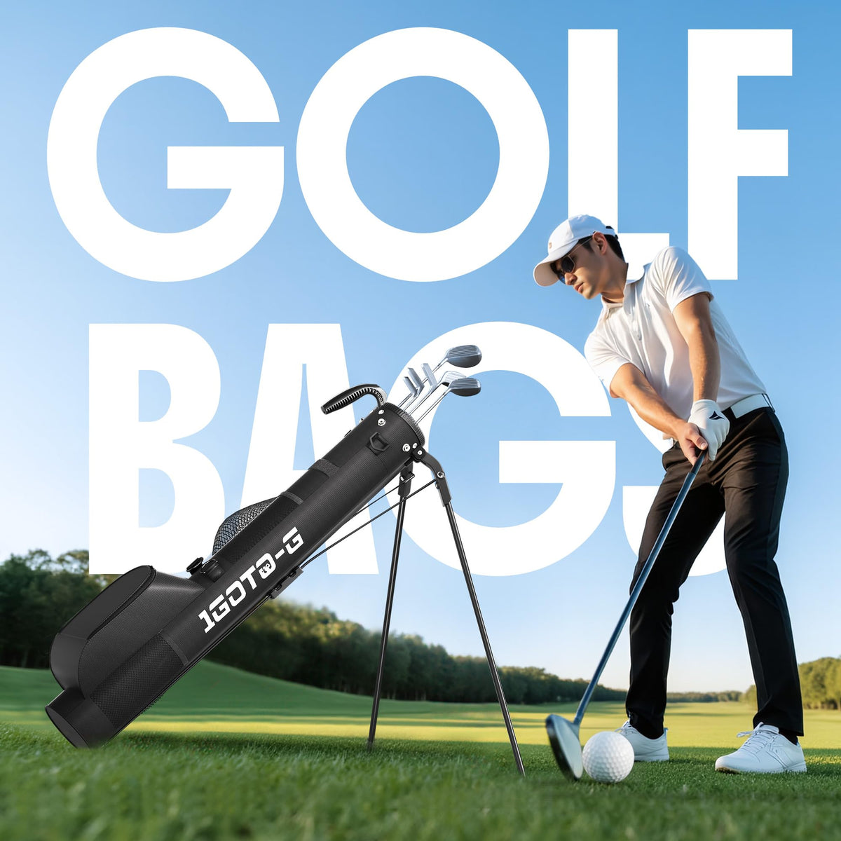1GoTo-G stand bag side pocket for water bottle storage