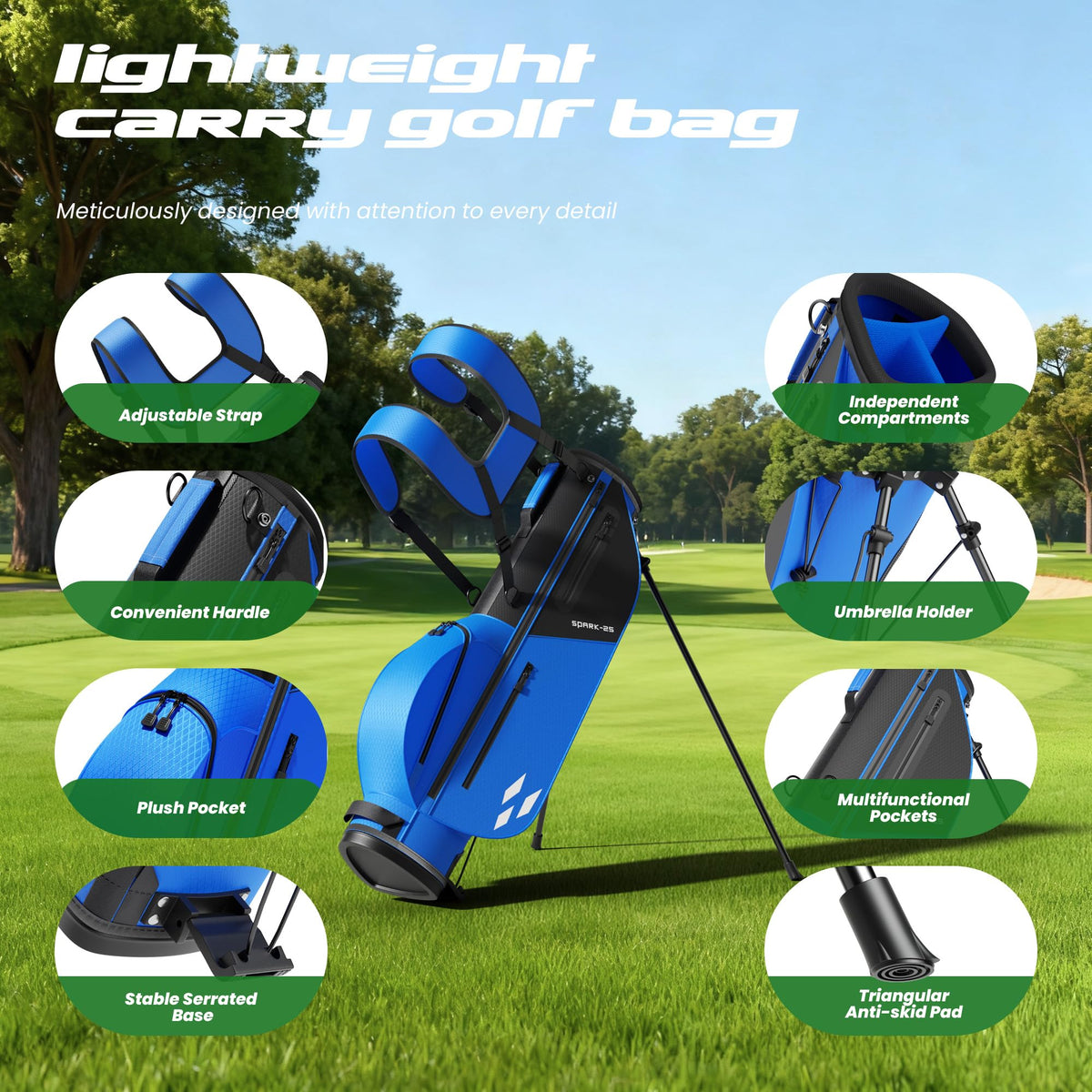 1GoTo-G ultra-light shafts and anti-slip grips for easier handling