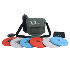 1st Disc DISC golf carry bag open showing interior organization and bottle pocket.