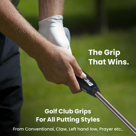 2 Thumb OG Taper Lite 43 putter grip top-down closeup showing Dimax traction