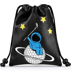 2thpart Astronaut Golf Valuables Pouch Bag front view showing sleek design and ample storage.
