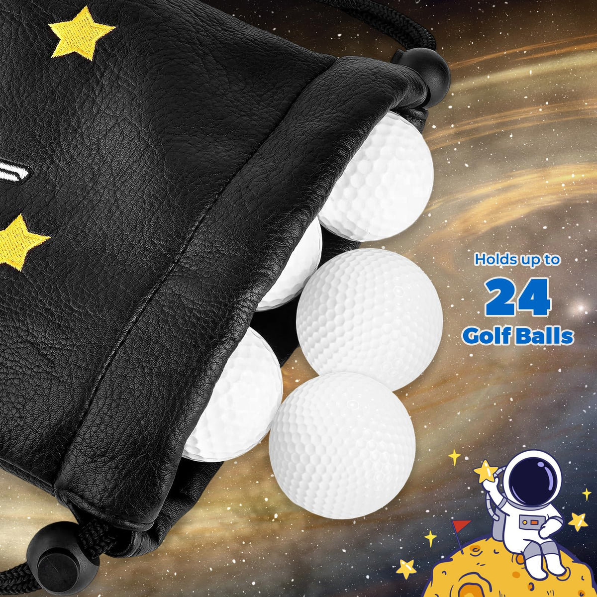 2thpart Astronaut Golf Valuables Pouch Bag interior lint layer protects delicate items.
