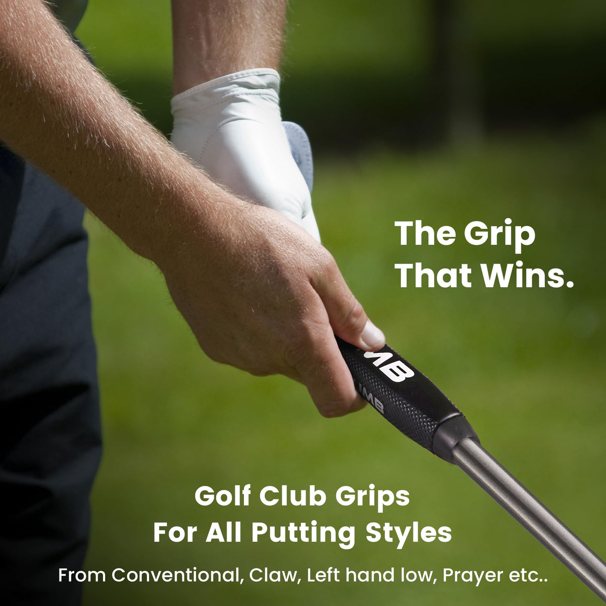 2 Thumb Snug SQ 27 putter grip close-up texture for enhanced traction.