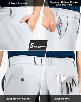33,000ft active waistband keeps shirt tucked for clean on-course look.