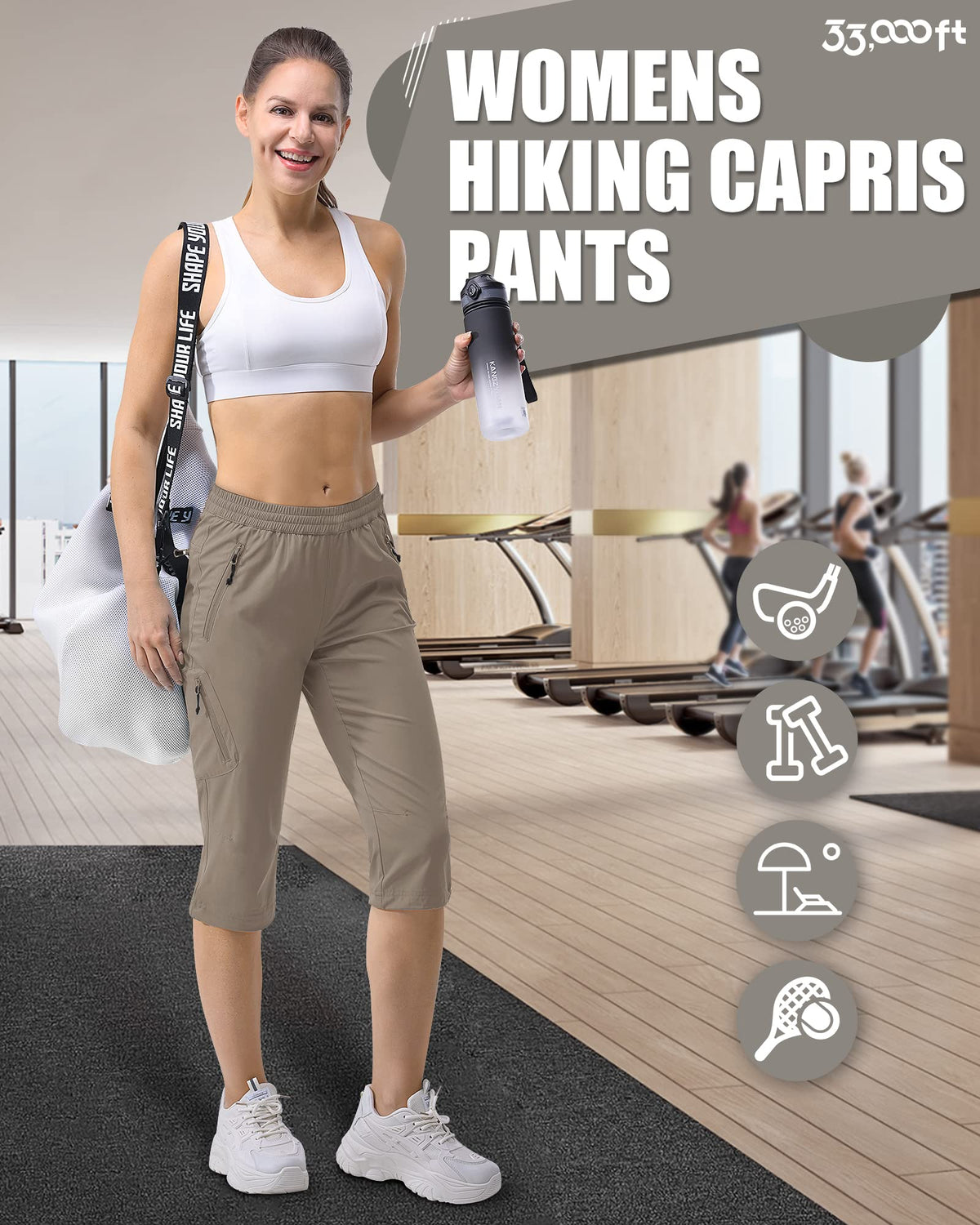 33000ft lightweight breathable capri pants ideal for all-day comfort