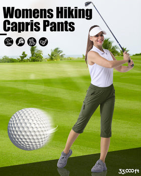 33,000ft four-way stretch capri — close-up on fabric texture and mobility.