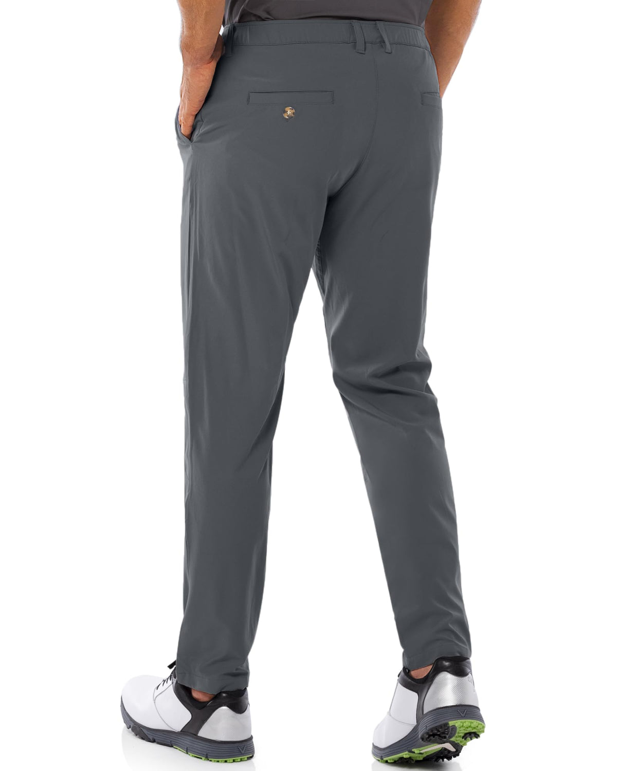 33,000ft men's golf pants back pocket detail with secure storage for tees and scorecards