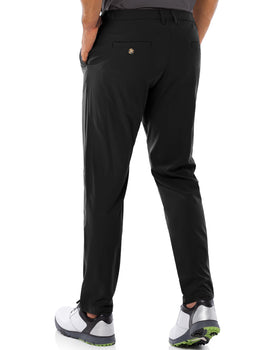 33,000ft men's golf pants back view highlighting secure pocket layout for tees and scorecards.