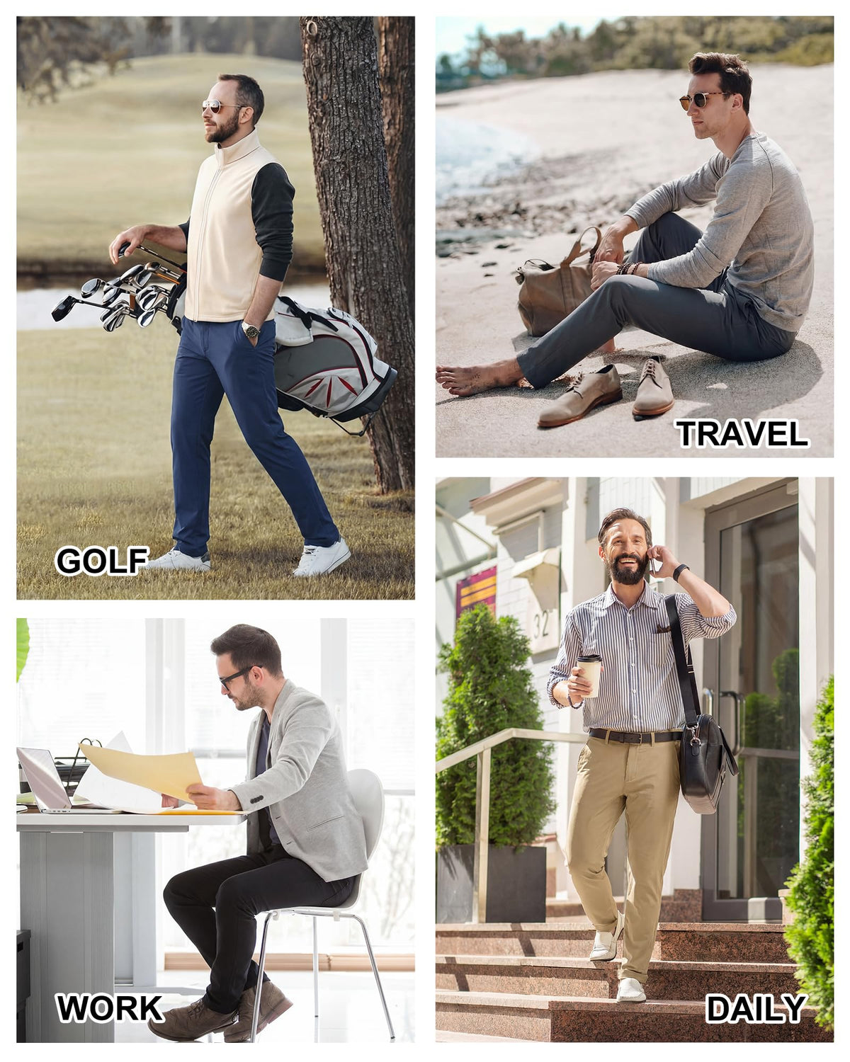 33,000ft men's golf pants fabric weave with UPF 50+ protection