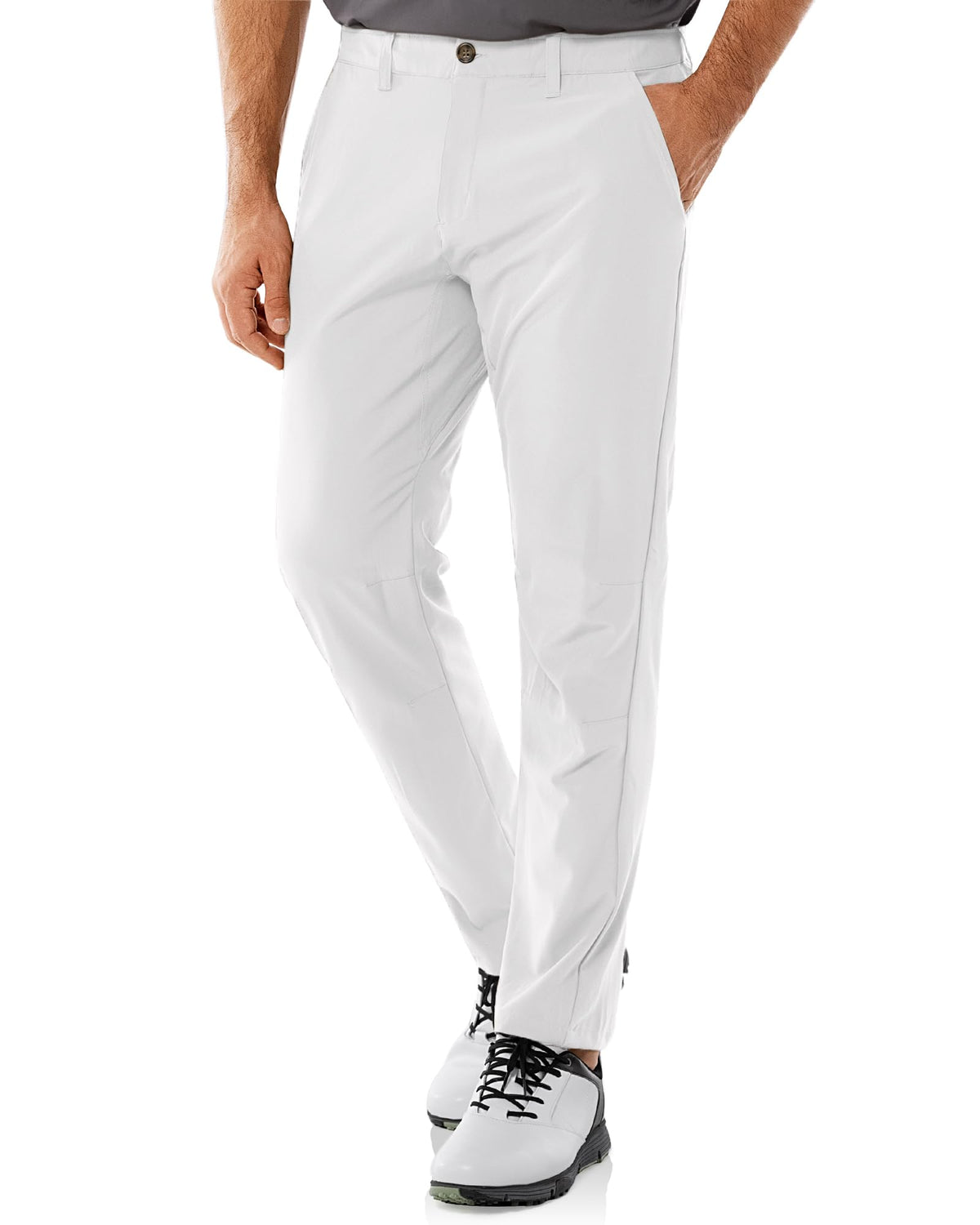 33,000ft men's golf pants front view showing a clean silhouette and stretch for swings