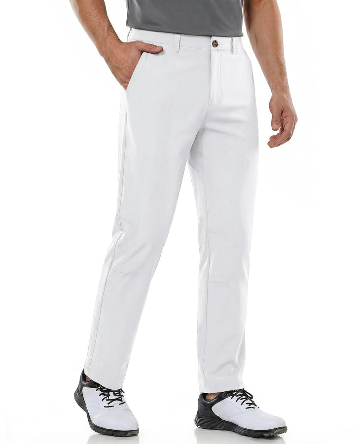33,000ft men's golf pants front view highlights slim fit for a crisp on-course look.