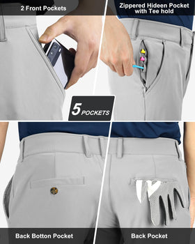 33,000ft men's golf pants with UPF 50+ protection for sunny rounds.