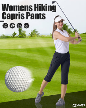 33000ft sun-protective capri pants reduce sun exposure during activities.