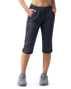 33,000ft Women's Golf Capri Pants front view showing slim, comfortable silhouette for all-day wear.