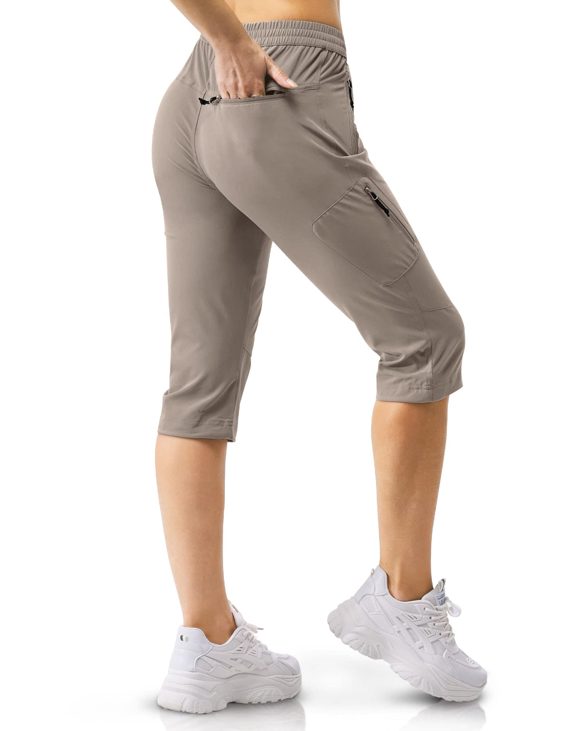 33,000ft capri pants showcasing lightweight, breathable 4-way stretch fabric for mobility.