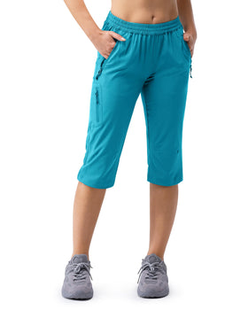 33,000ft women's golf capri pants, front view, lightweight and breathable.