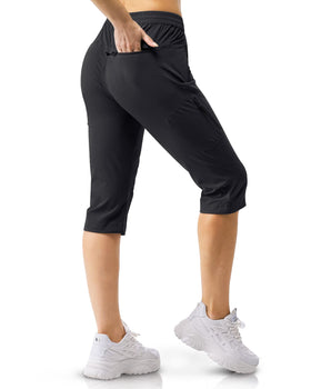 33000ft capri pants fabric close-up highlighting lightweight stretch.