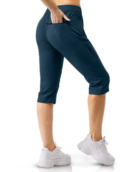33000ft women's golf capri pants with zipper pockets keep essentials secure during activity