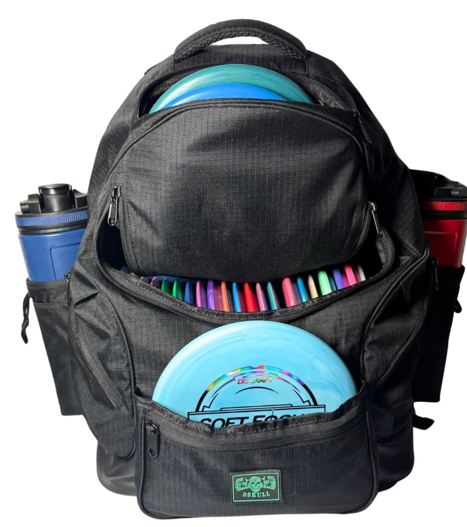 3Skull SK2 main compartment showing 32-disc capacity for organized play