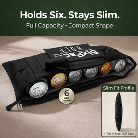 6ixPack Golf Cooler Bag holding six cans securely