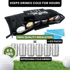 6ixPack Golf Cooler Bag with included ice packs ready to chill