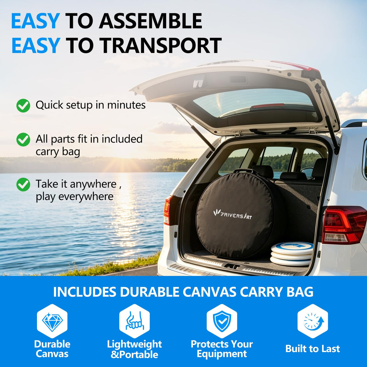7RiversART carrying bag included for easy transport and storage