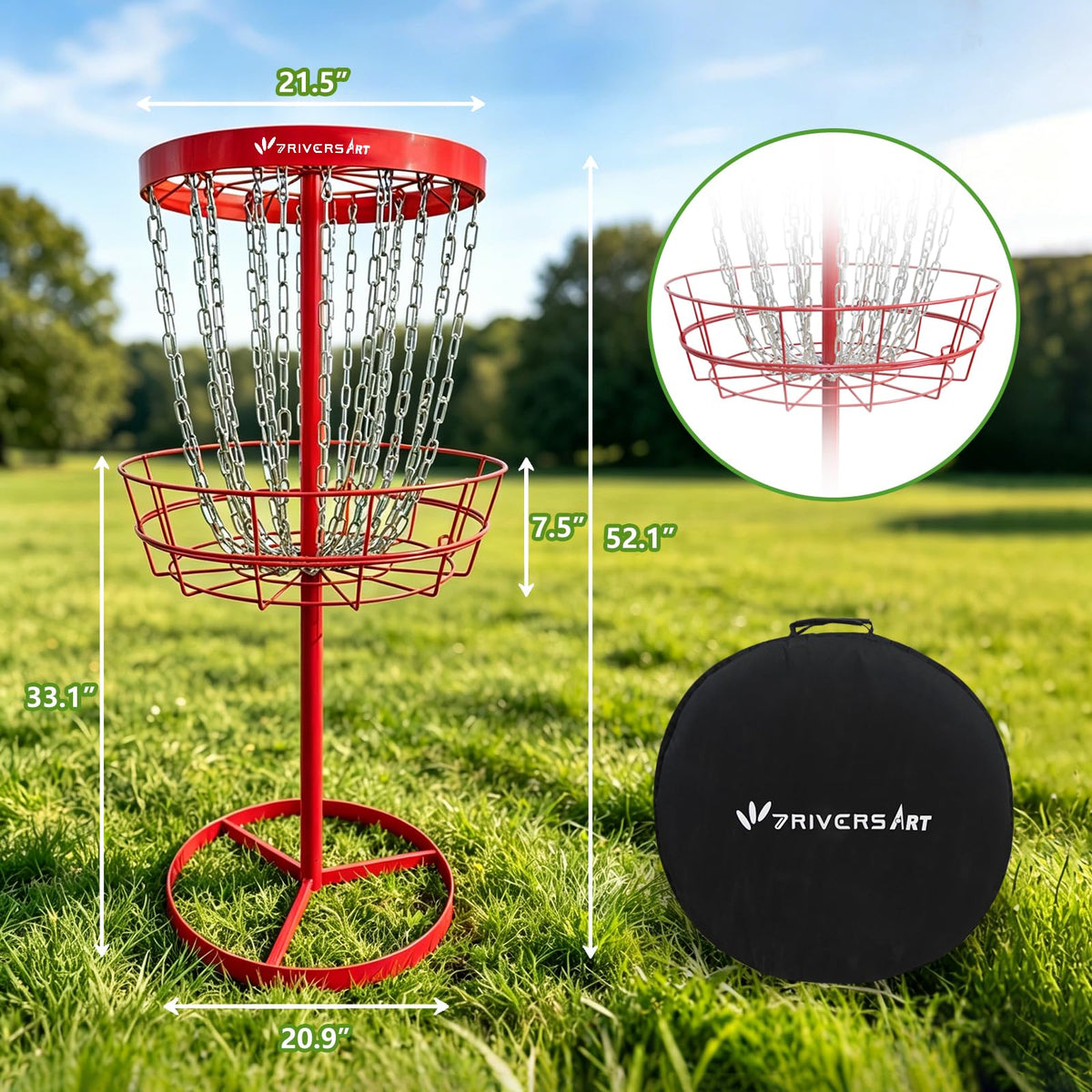 7RiversART basket assembly shows tool-free setup for fast portable use.